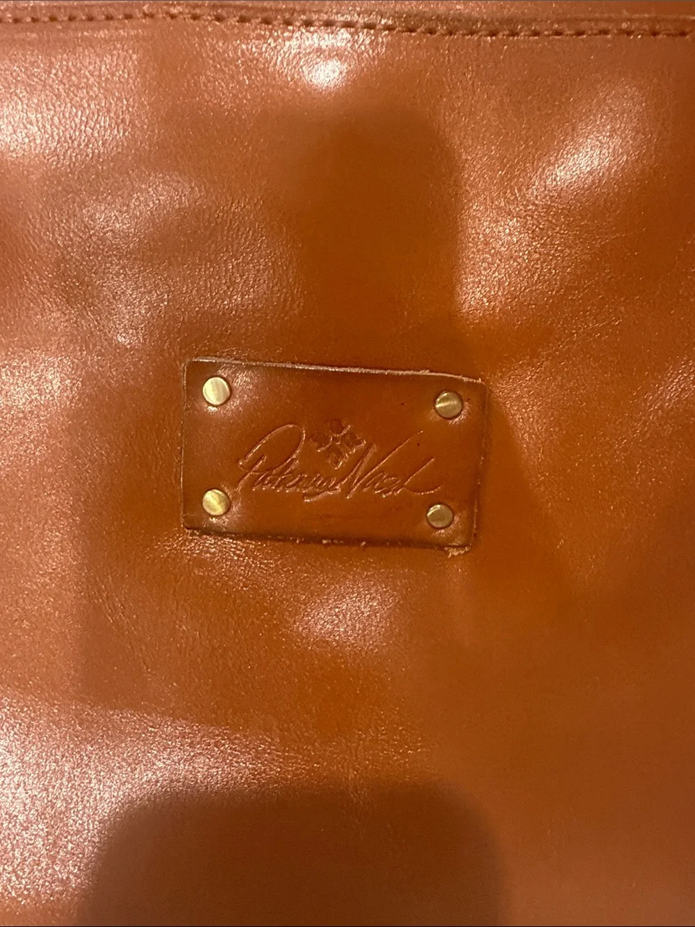 Patricia Nash Cognac Brown Leather Tote with Strap